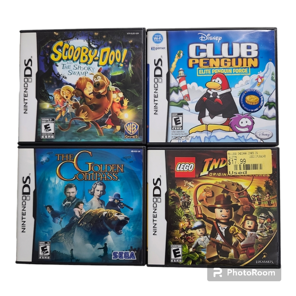 Nintendo DS Game Bundle Scooby-Doo! Disney Club Penguin LEGO LEGO Indiana Jones: